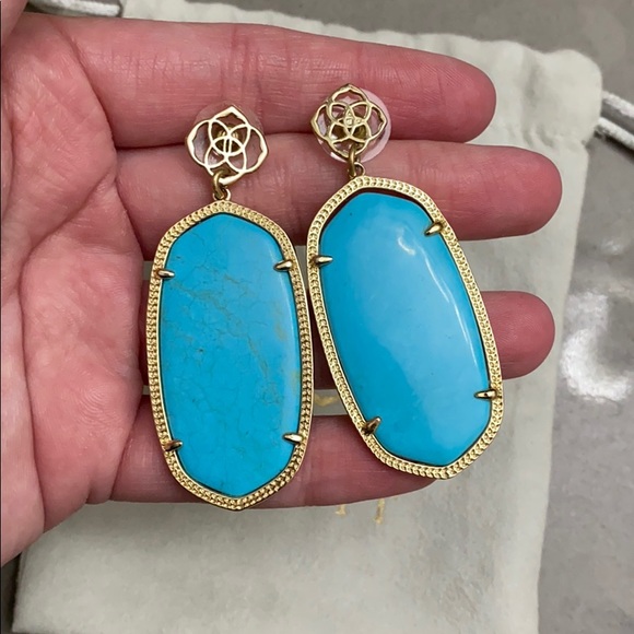 Kendra Scott custom post turq Danielle earrings - Picture 1 of 3